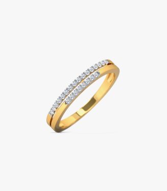 Sally Round Diamond Engagement Gold Ring