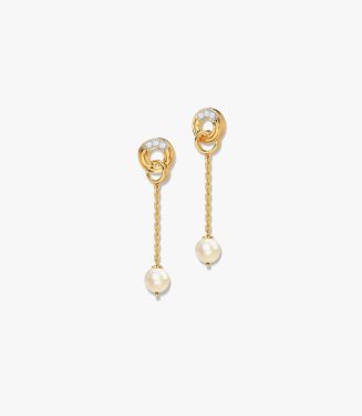 Intertwine Circlet Pearl Drop Earrings